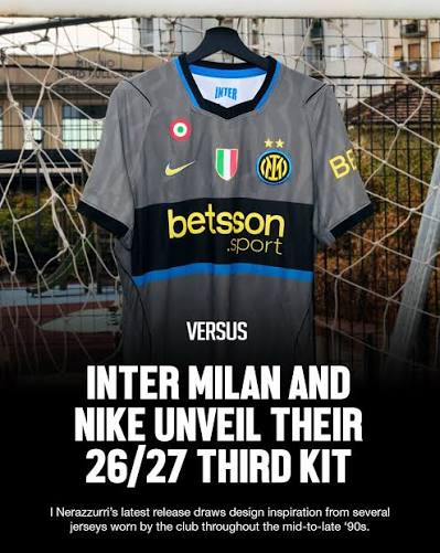 Inter Milan 2026/27 Third Jersey Blends Retro Style and Modern Fashion