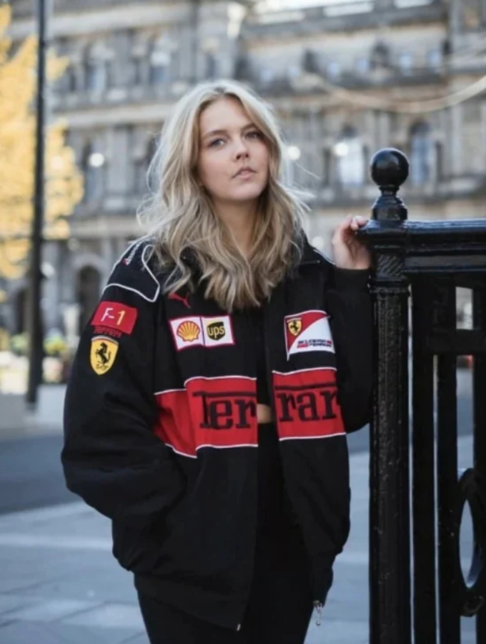 Veste Équipe de Course Rari F1 – Manteau Zippé Scuderia Motorsport Noir