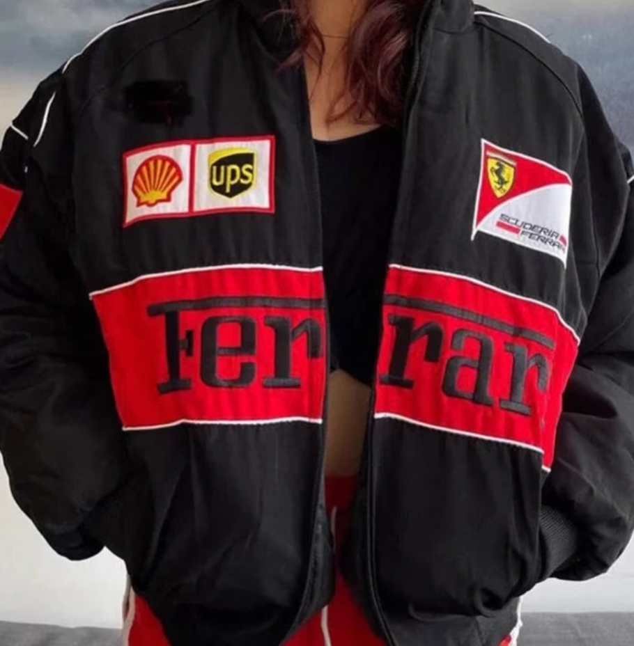 Rari F1 Racing Team Jas – Zwarte Scuderia Motorsport Ritsjas