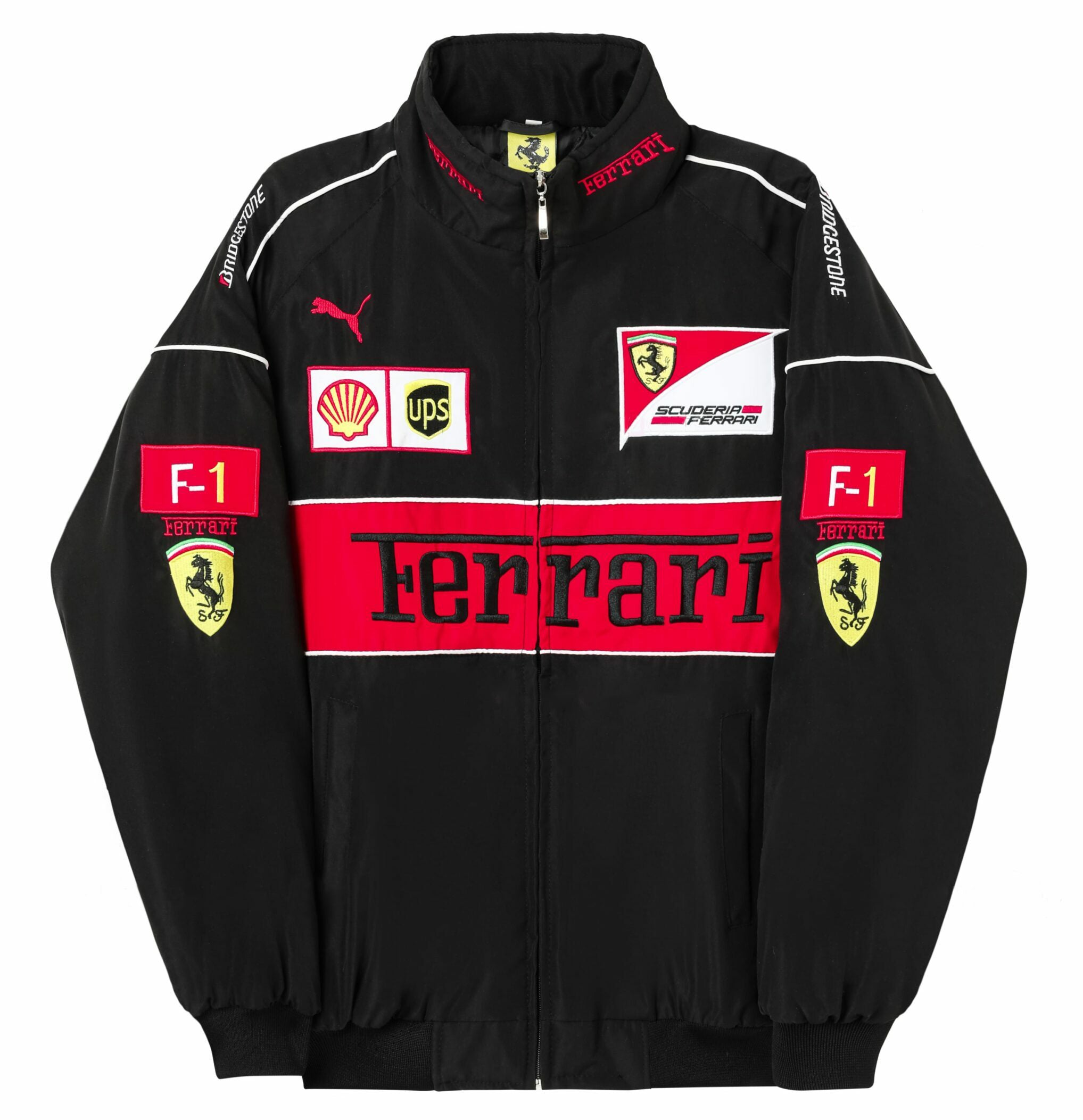 Rari F1 Racing Team Jacket – Black Scuderia Motorsport Zip-Up Coat
