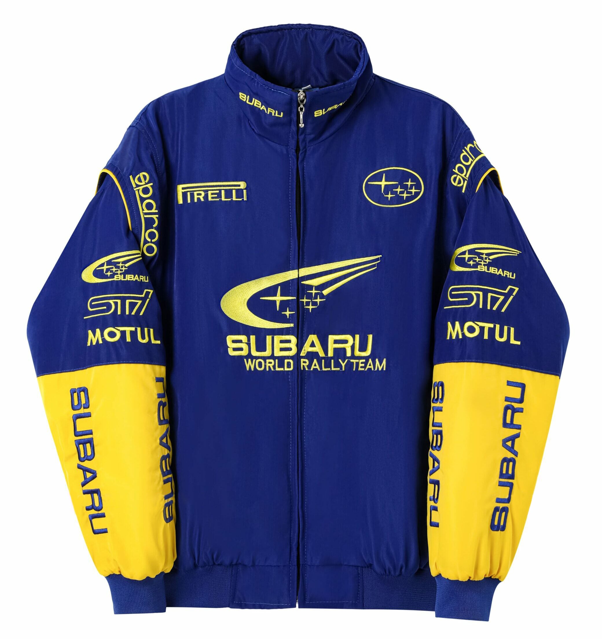 Subaru World Rally Team Jacket – Blue & Yellow Motorsport Racing Zip-Up