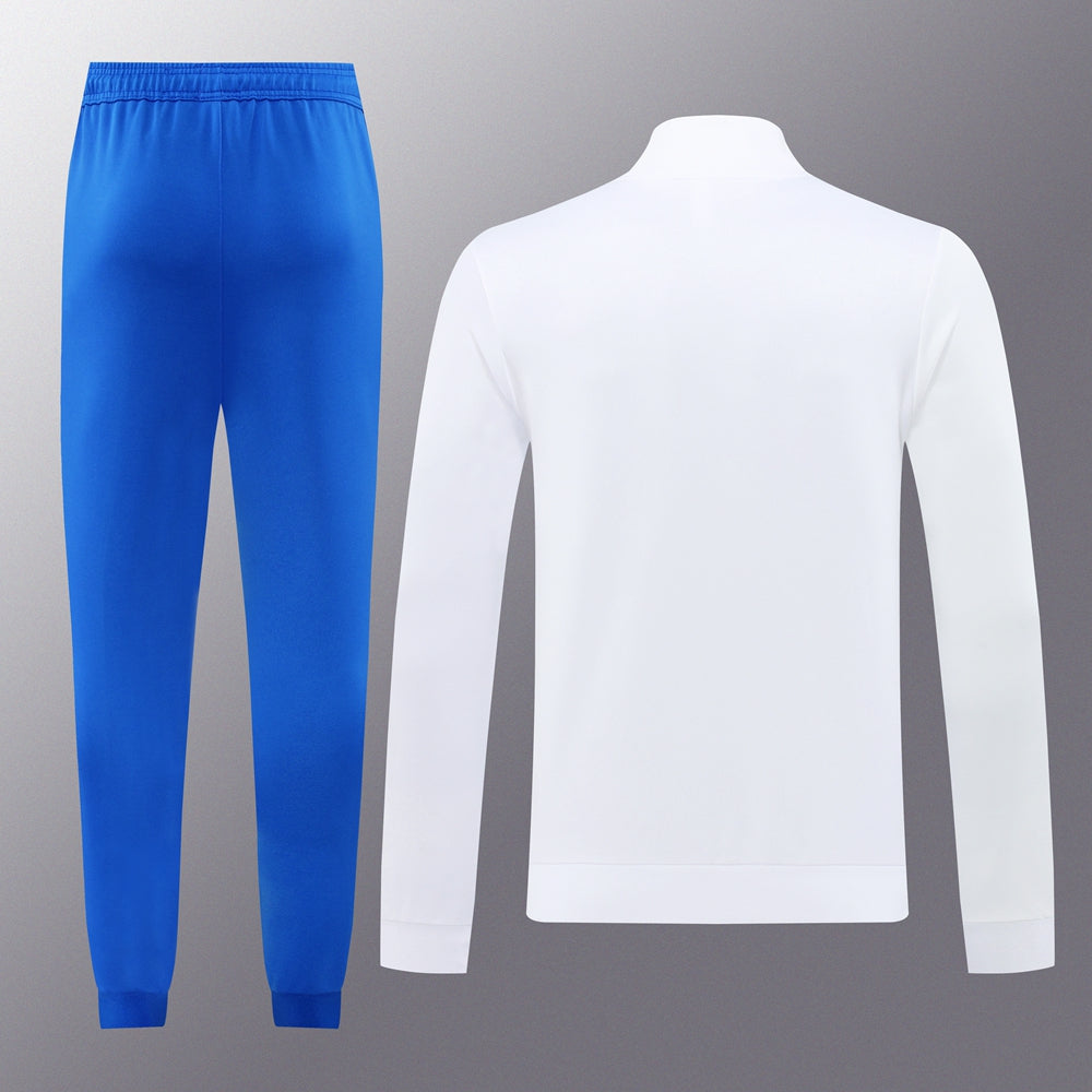 Veste zippée blanche et bleue Real Madrid
