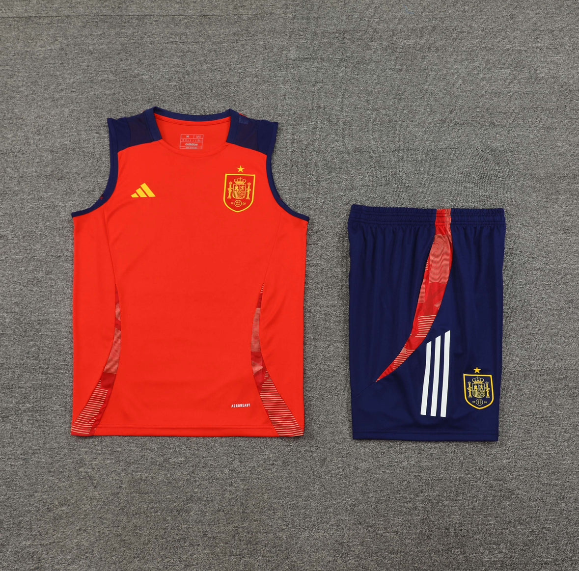 Conjunto de treino de verão sem mangas Espanha 2024/25