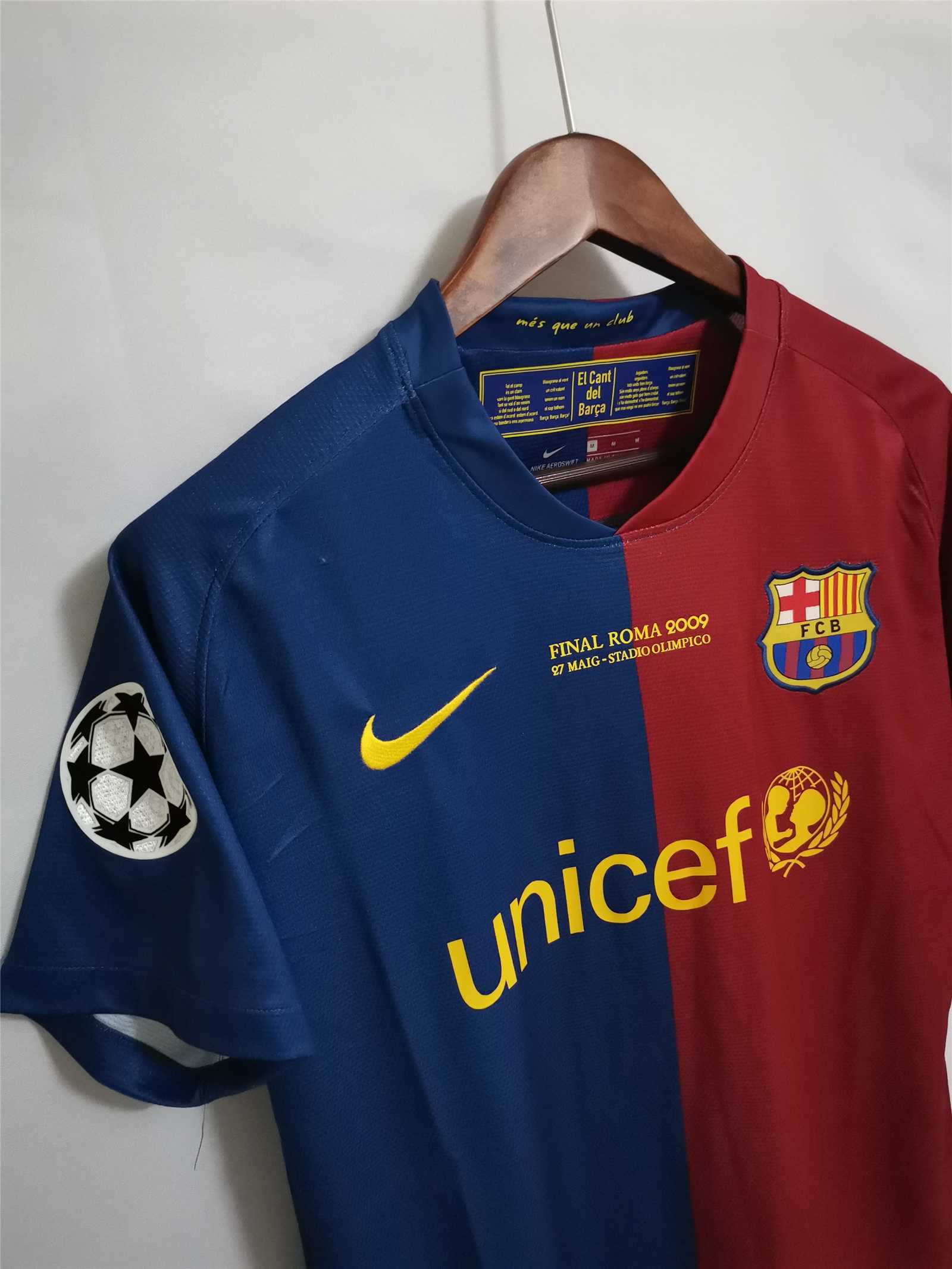 Maillot domicile final Roma Barcelone 2008/2009