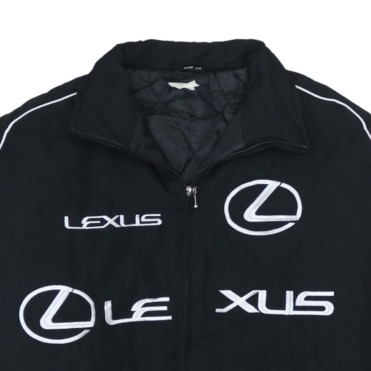 Veste Nascar Lexus Noire Homme Large Brodée Logos Zip Avant Poches Bomber