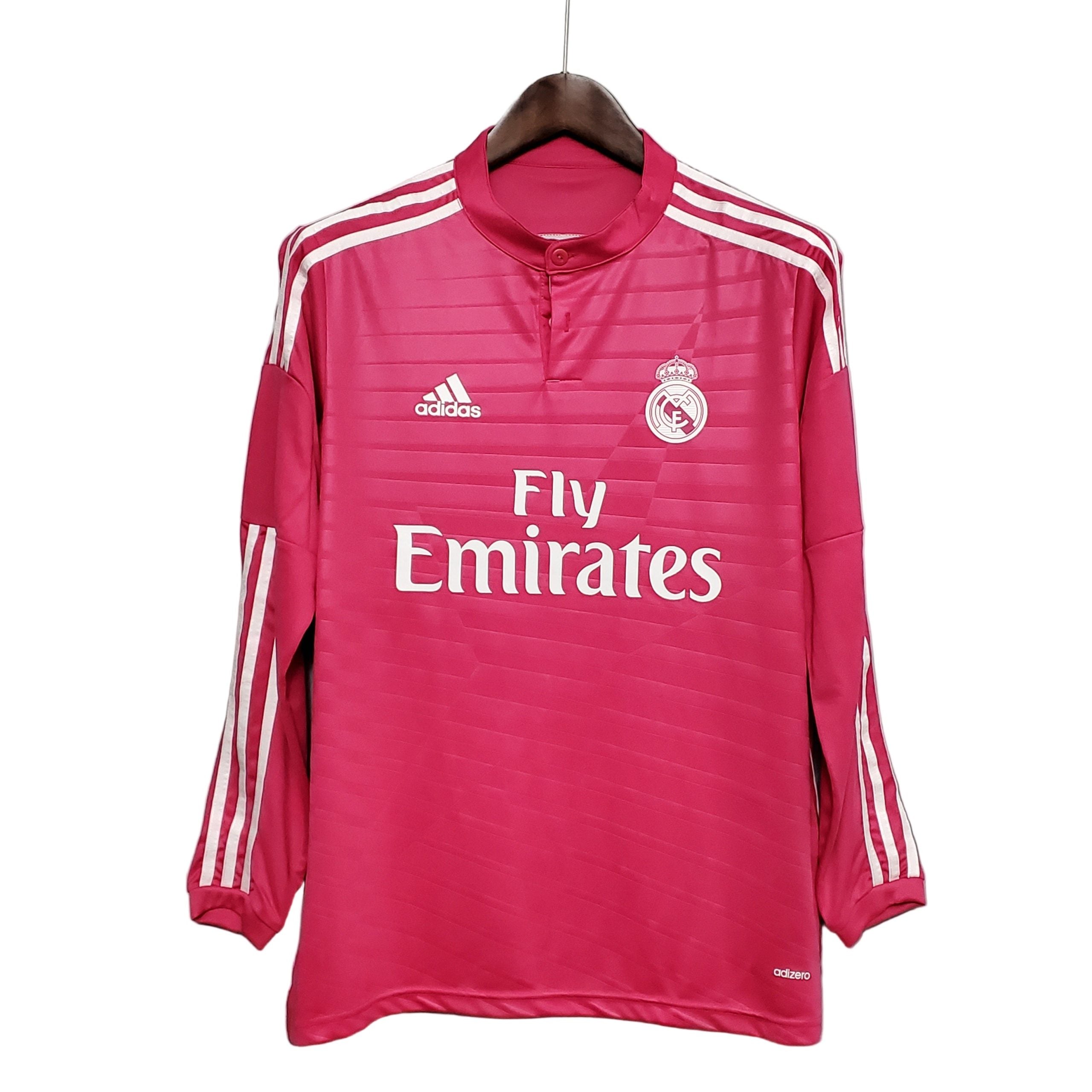 2014/2015 Real Madrid Pinkes Langarm Retrotrikot