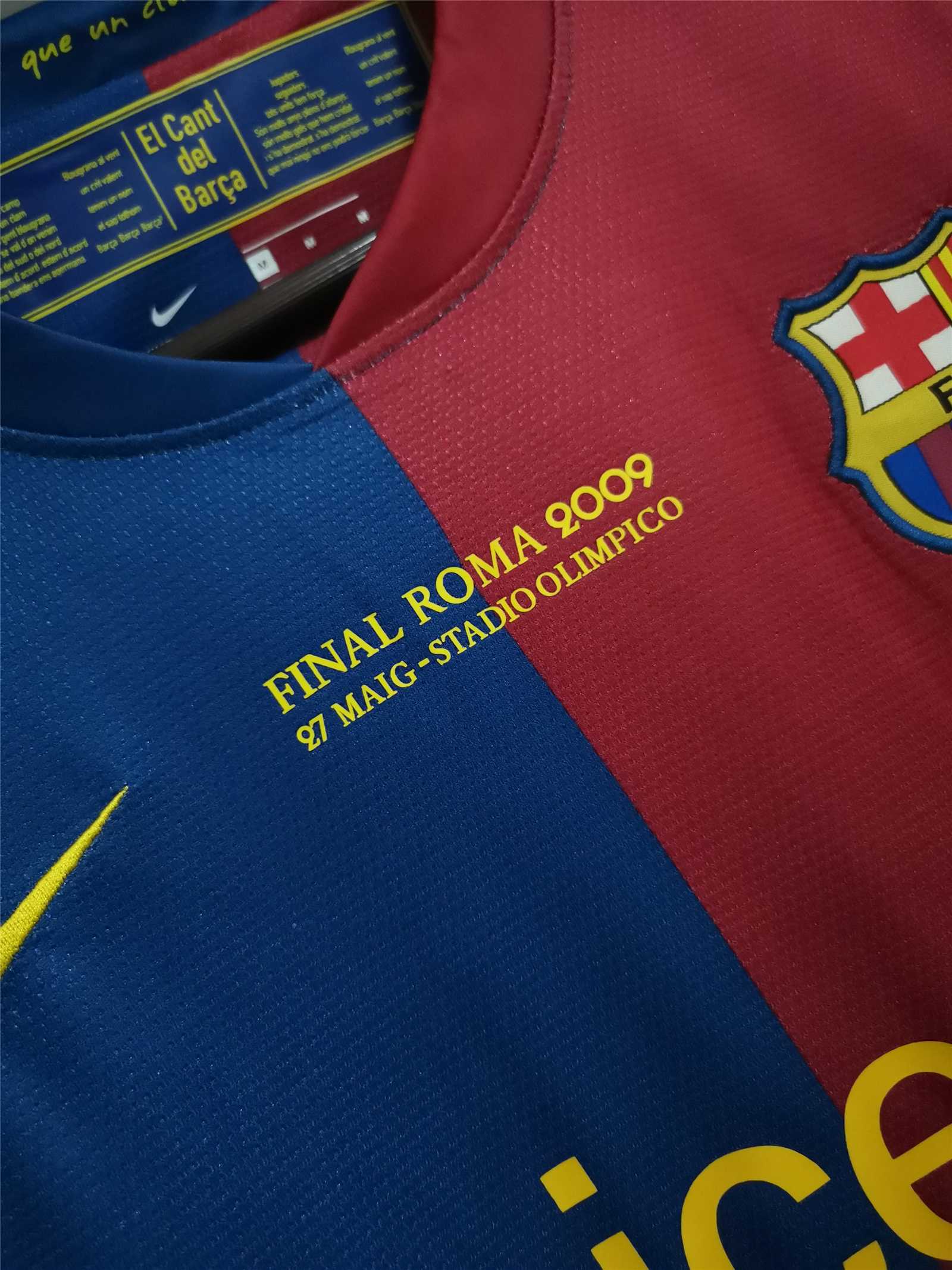 Maillot domicile final Roma Barcelone 2008/2009