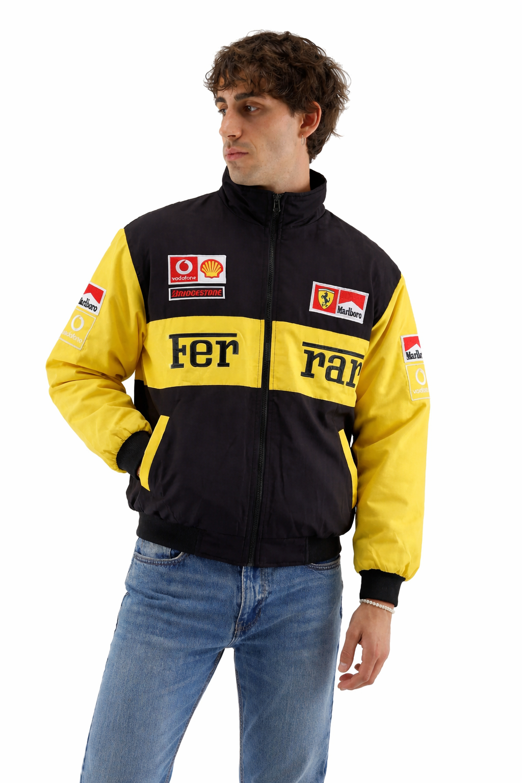 Veste de Course Vintage Ferrari Jaune