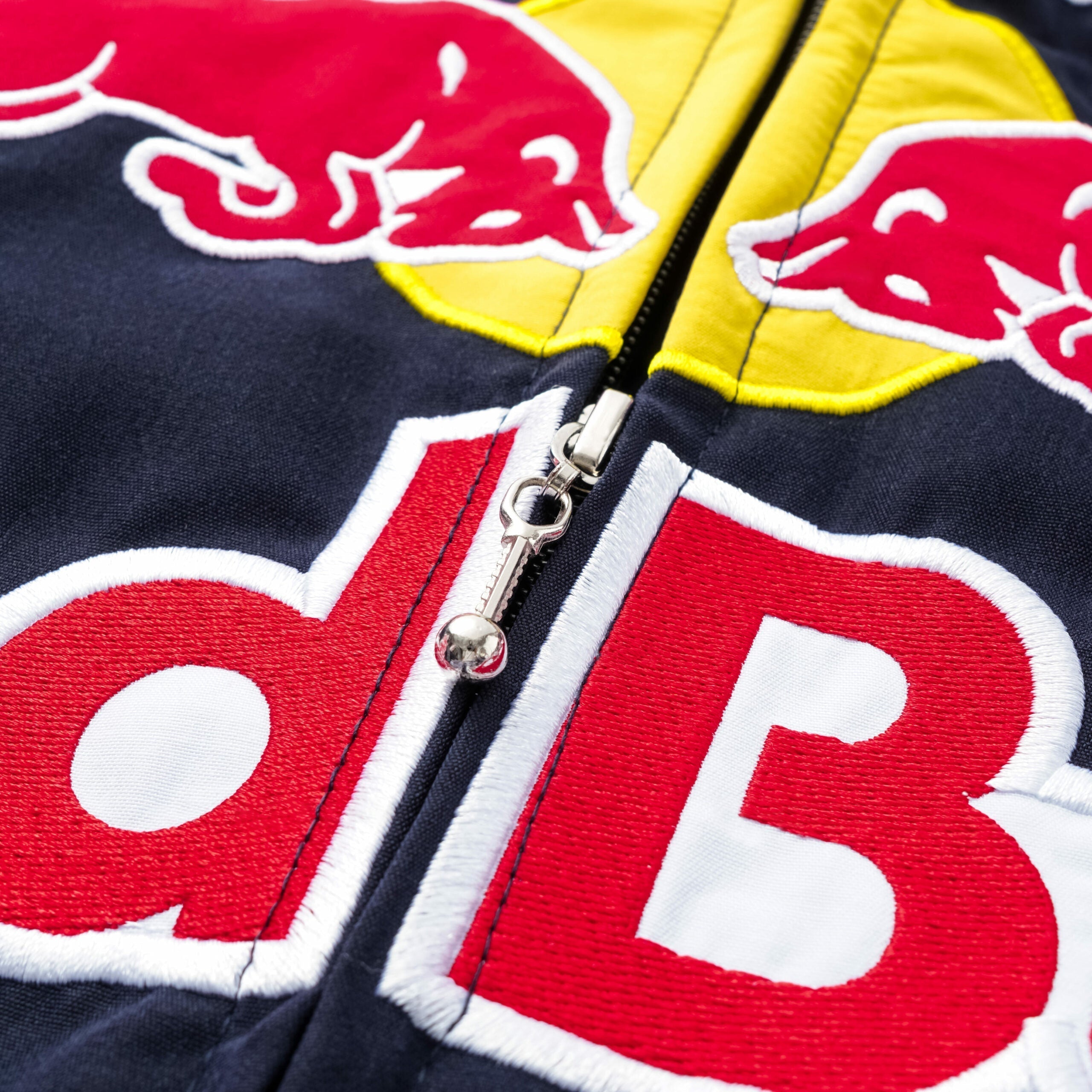 Veste Équipe de Course Red Bull Racing F1 – Bomber Motorsport Bleu Marine avec Sponsors Brodés