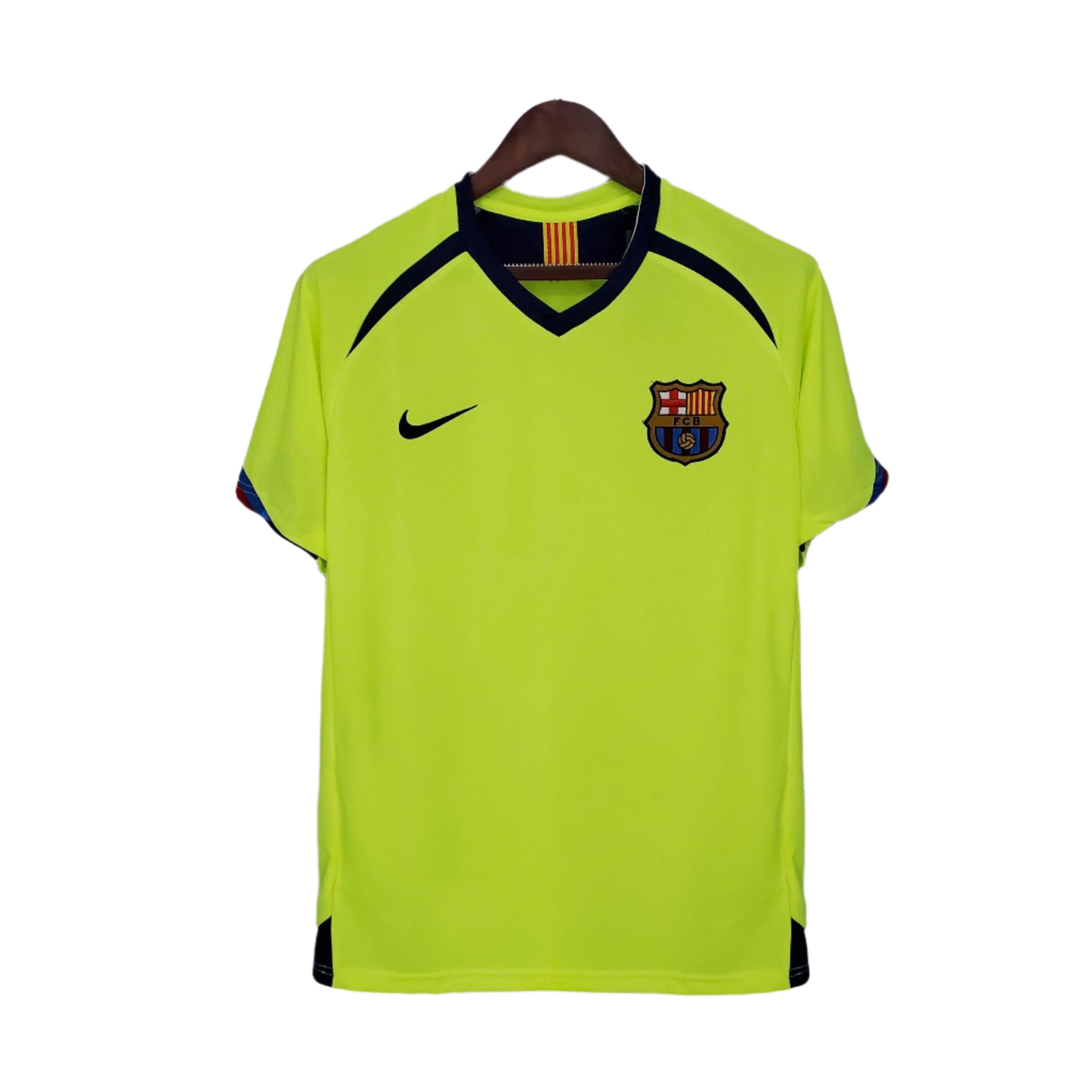 Maillot rétro extérieur Barcelone 2005-2006 (jaune lime)