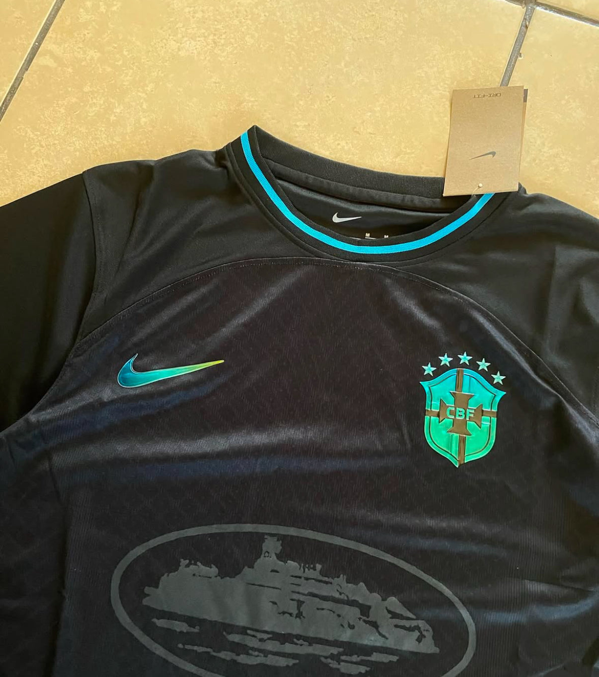 Brazilië x Corteiz Beperkte Zwarte editie shirt