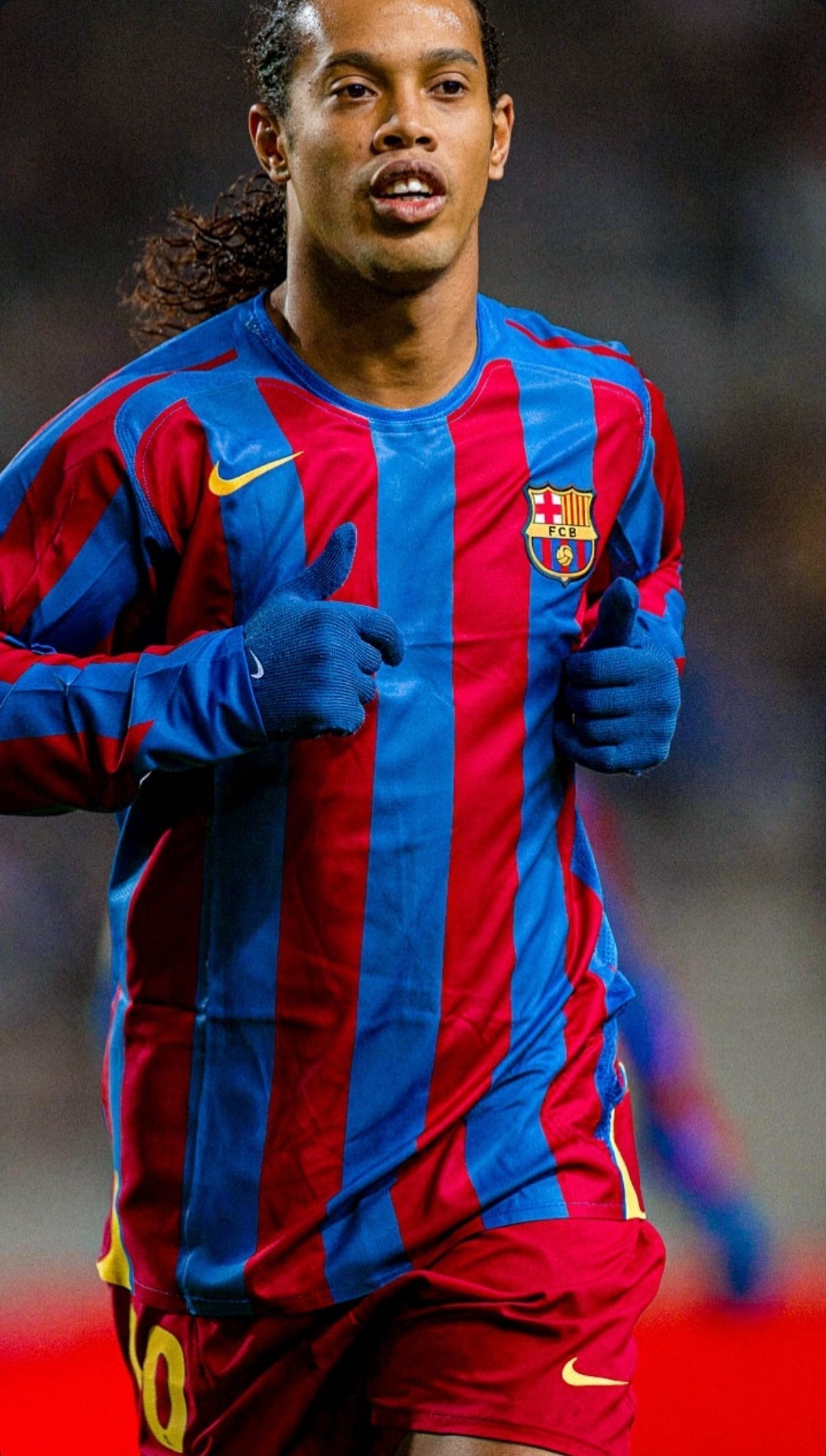 Ronaldinho Retro-Trikot Langarm Barcelona 2005