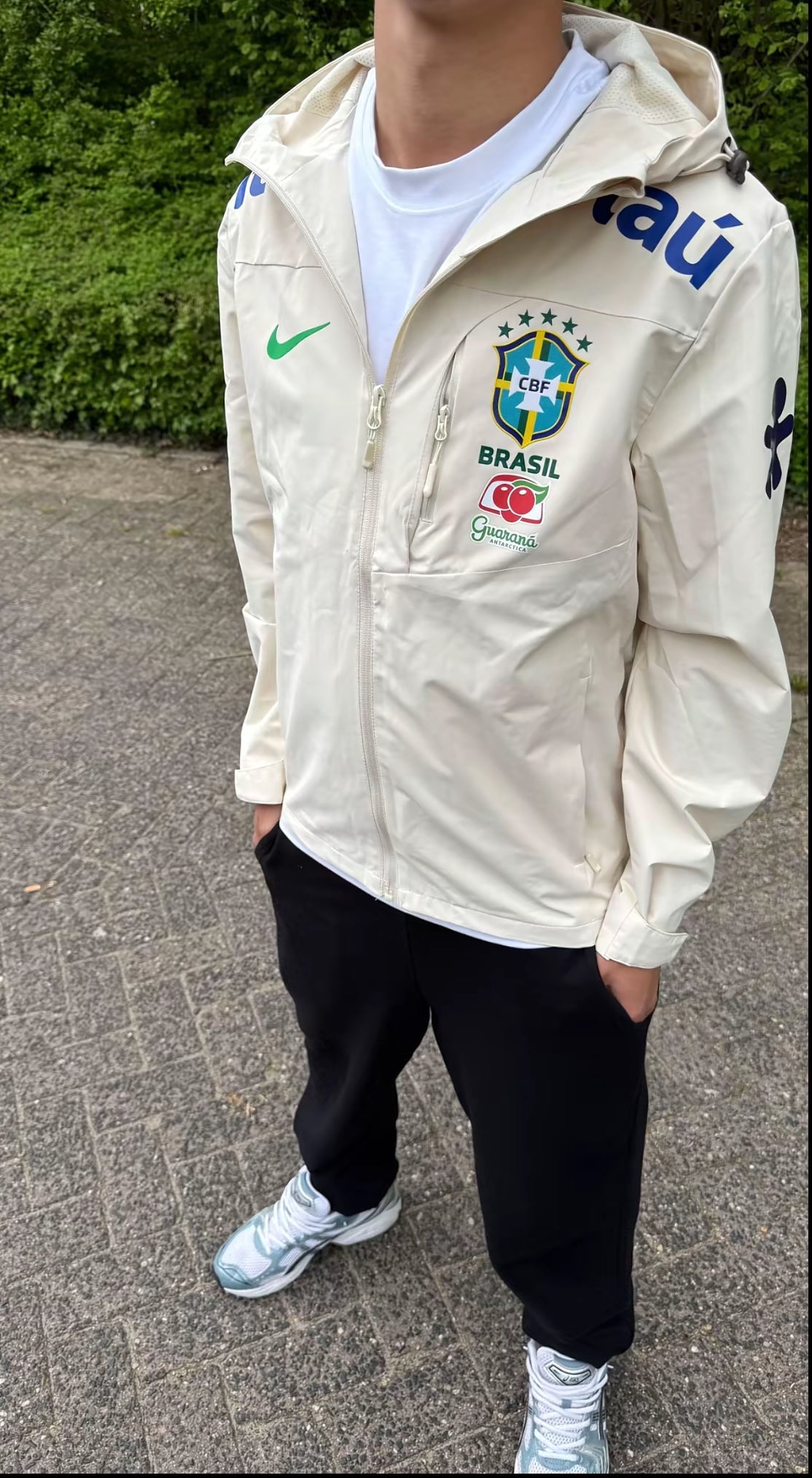 Brasil weiße Windbreaker Jacke