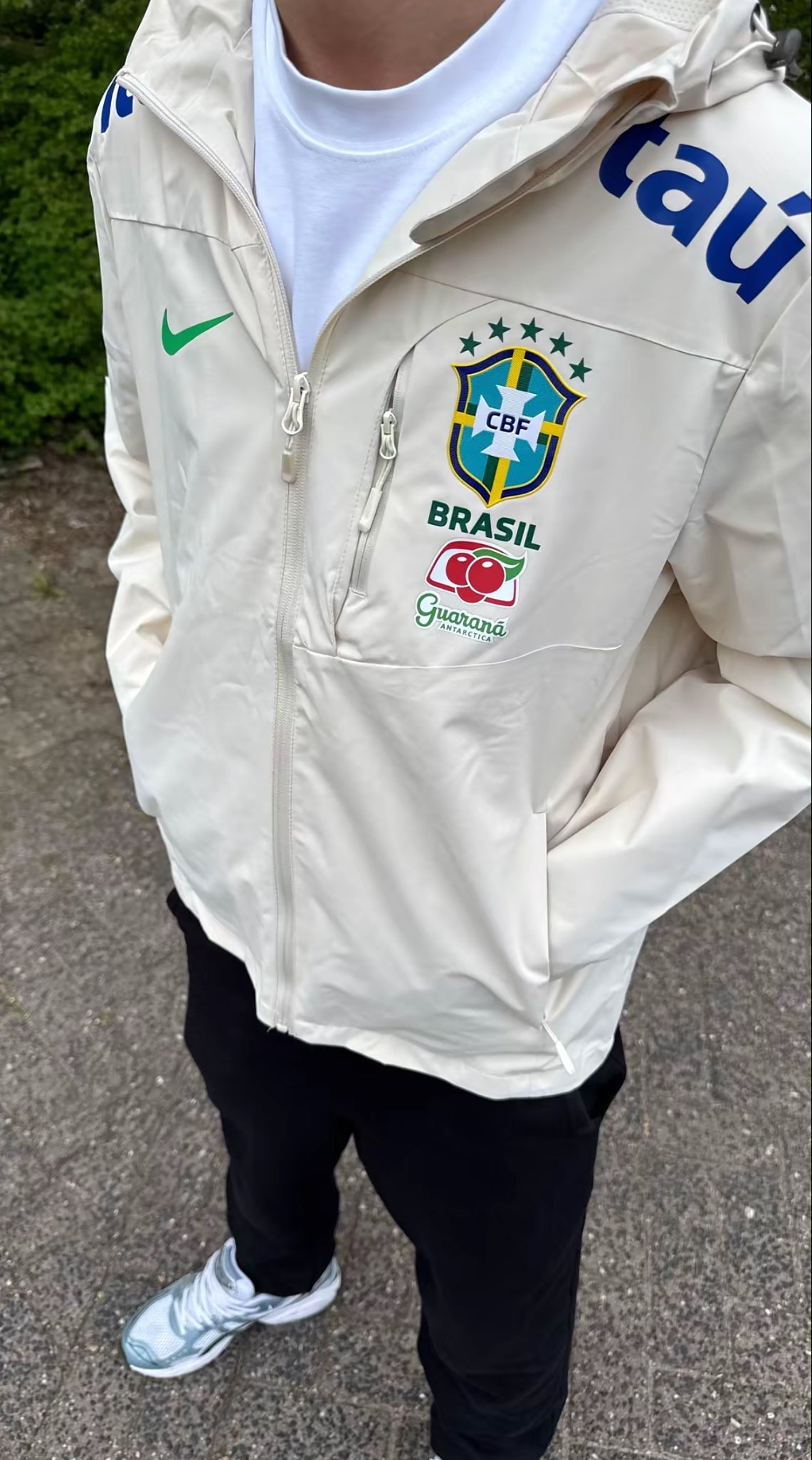 Brasil weiße Windbreaker Jacke