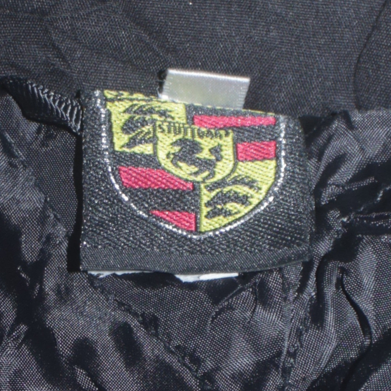 Porsche Black Nascar Jacke Herren Größe XL Gestickte Logos Reißverschluss vorne Rennsport-Oberbekleidung