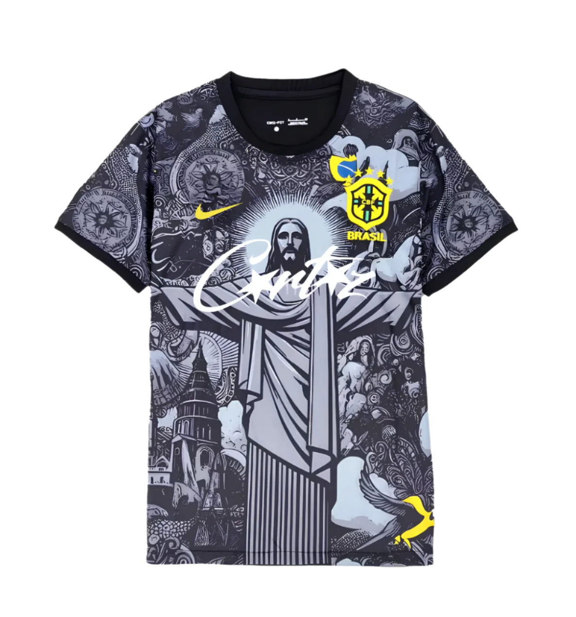 Maillot noir Brésil Jesus le Rédempteur x Corteiz Édition Spéciale