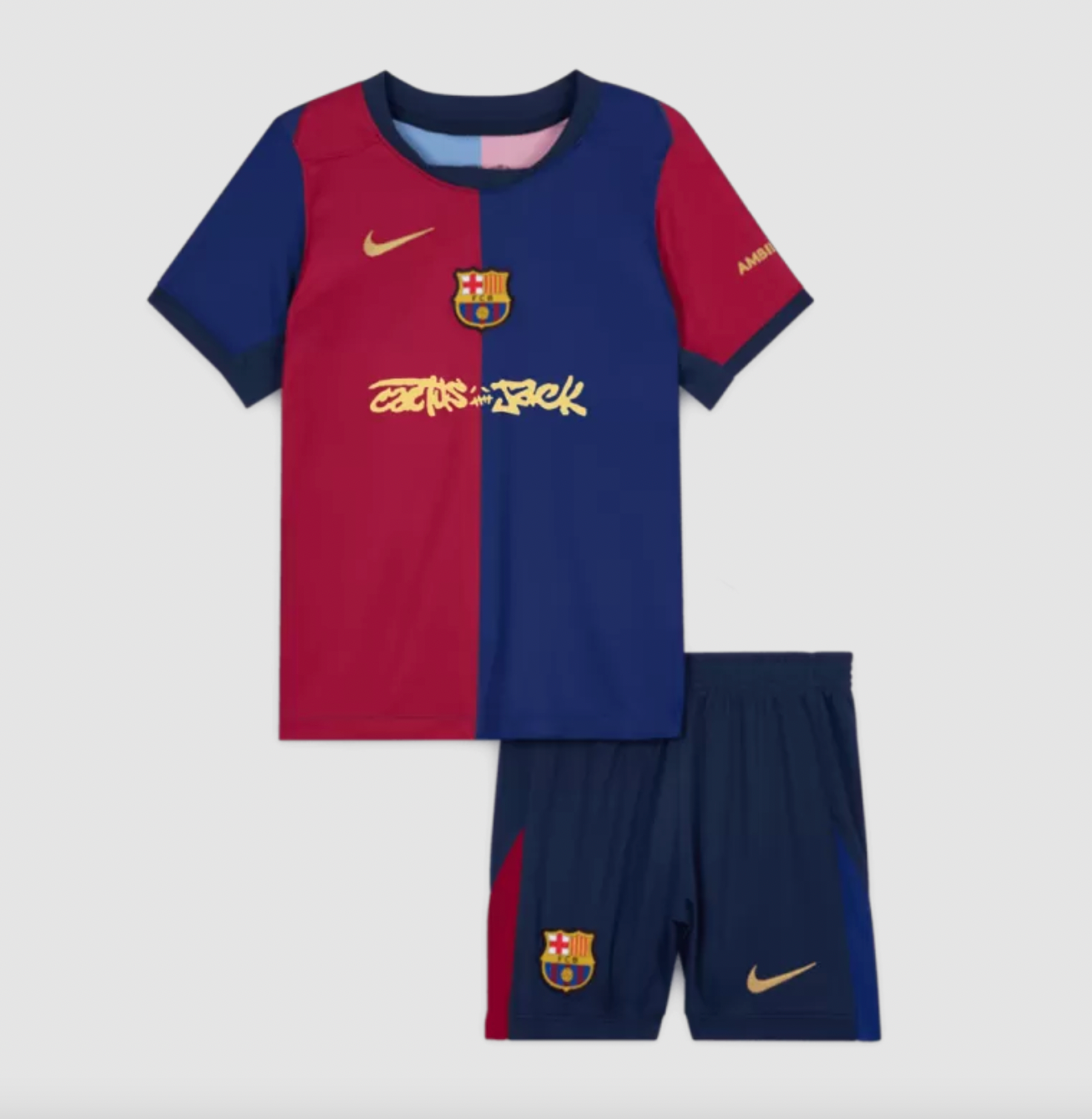 FC Barcelona × Travis Scott Kindervoetbaltenue