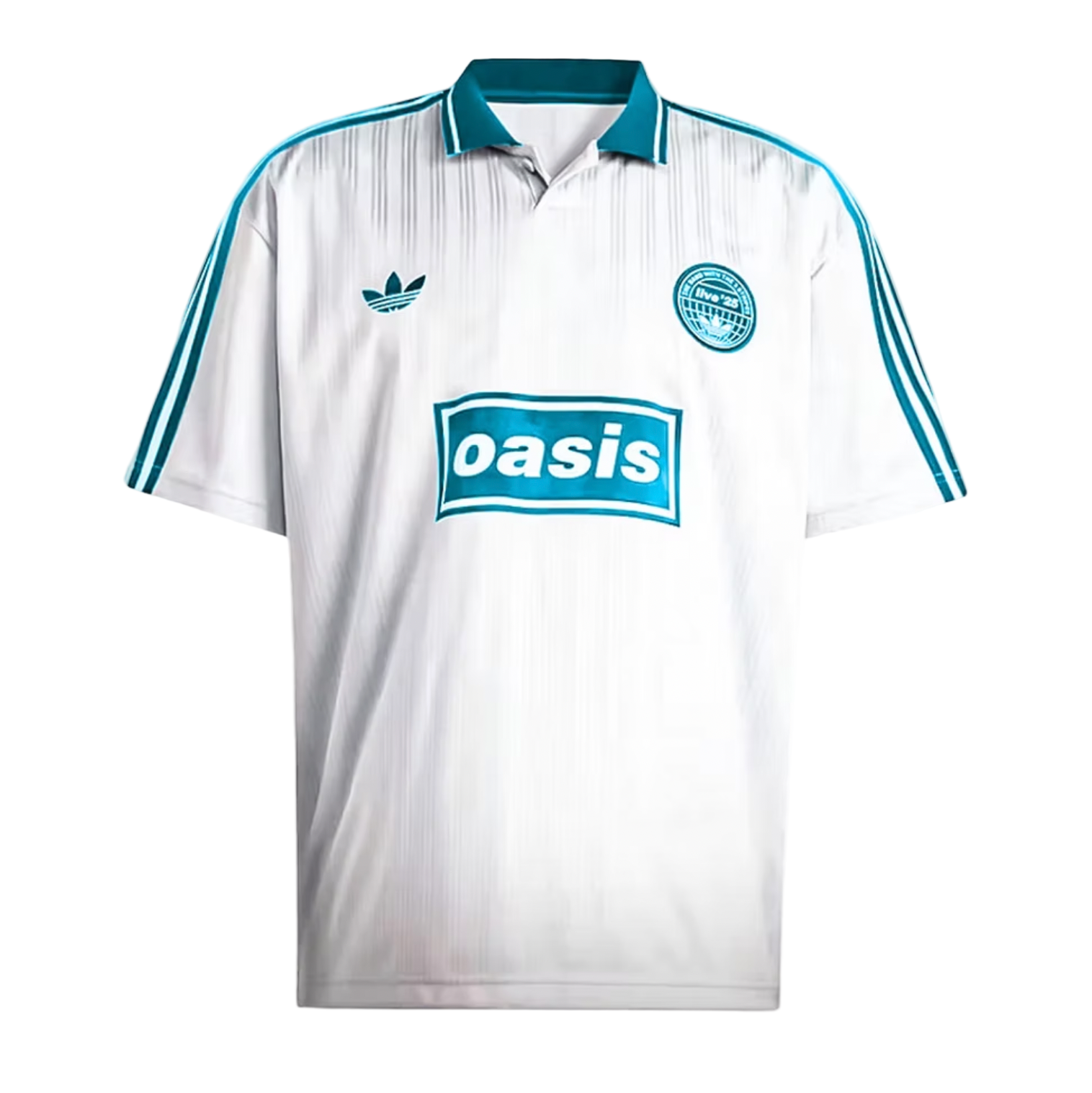 Camisola Oasis x Adidas Branca e Azul Claro