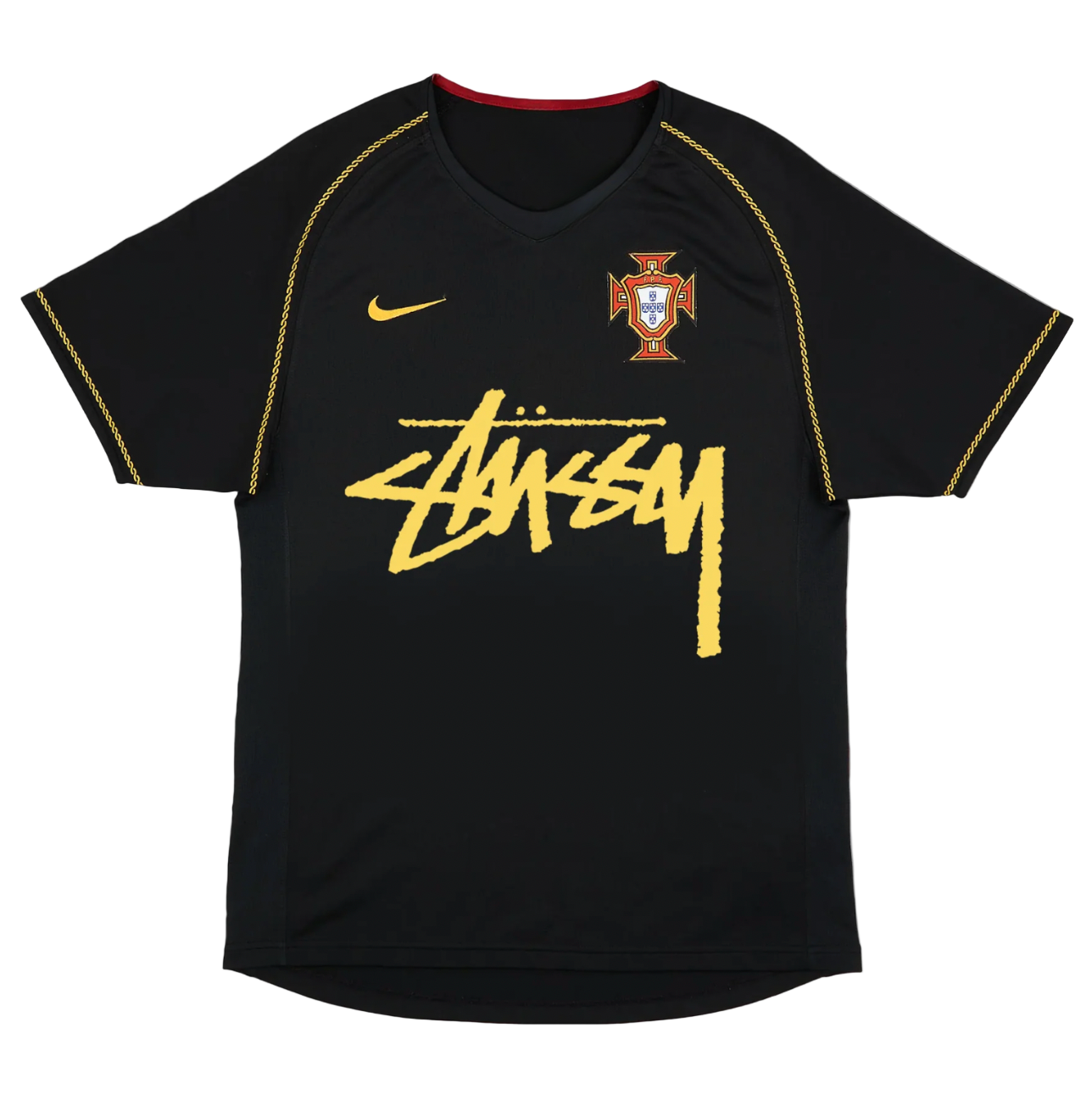 Camiseta negra Portugal x Stussy