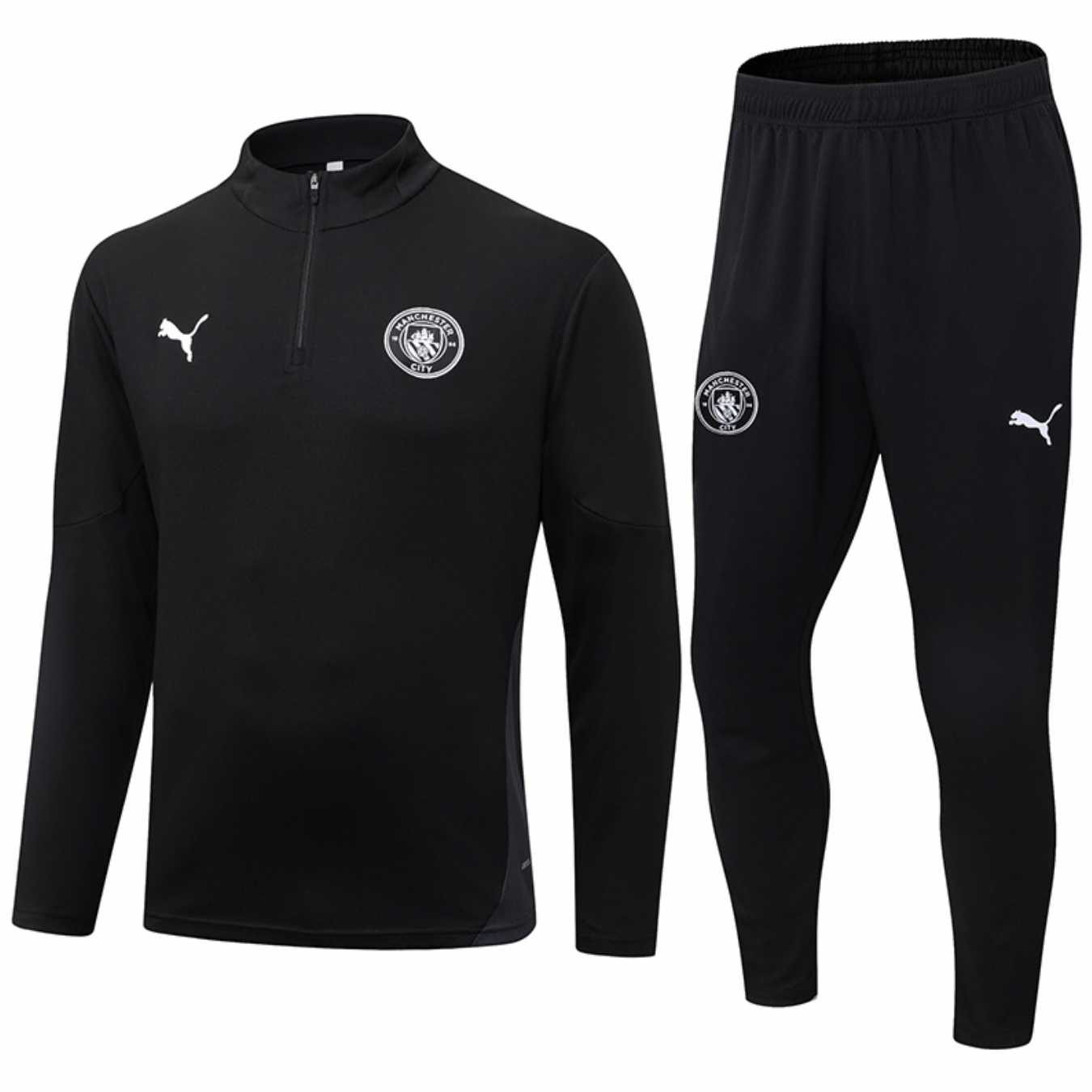 Manchester City 2025/2026 Komplett schwarzer Trainingsanzug