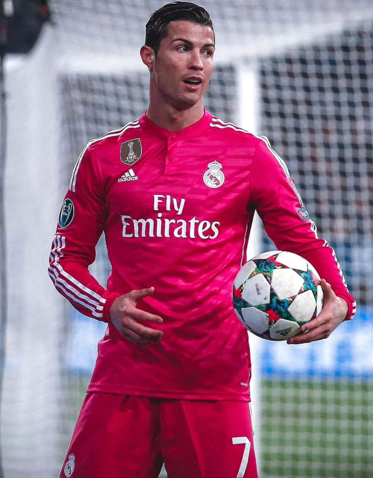 Maillot rétro manches longues rose Real Madrid 2014/2015