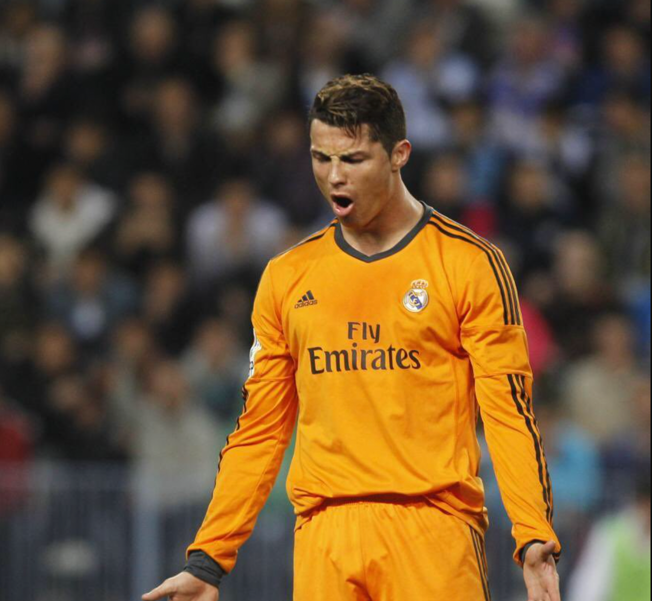 Troisième maillot rétro manches longues orange Real Madrid 2013/2014