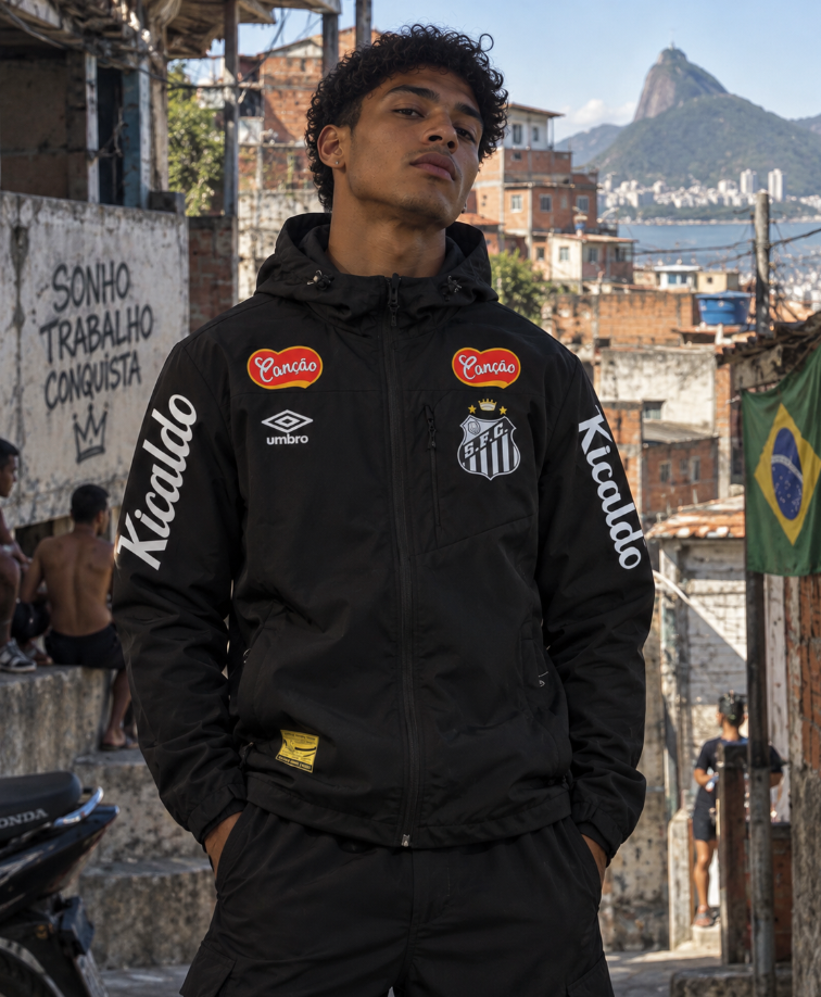 Santos Black Windbreaker Jacket