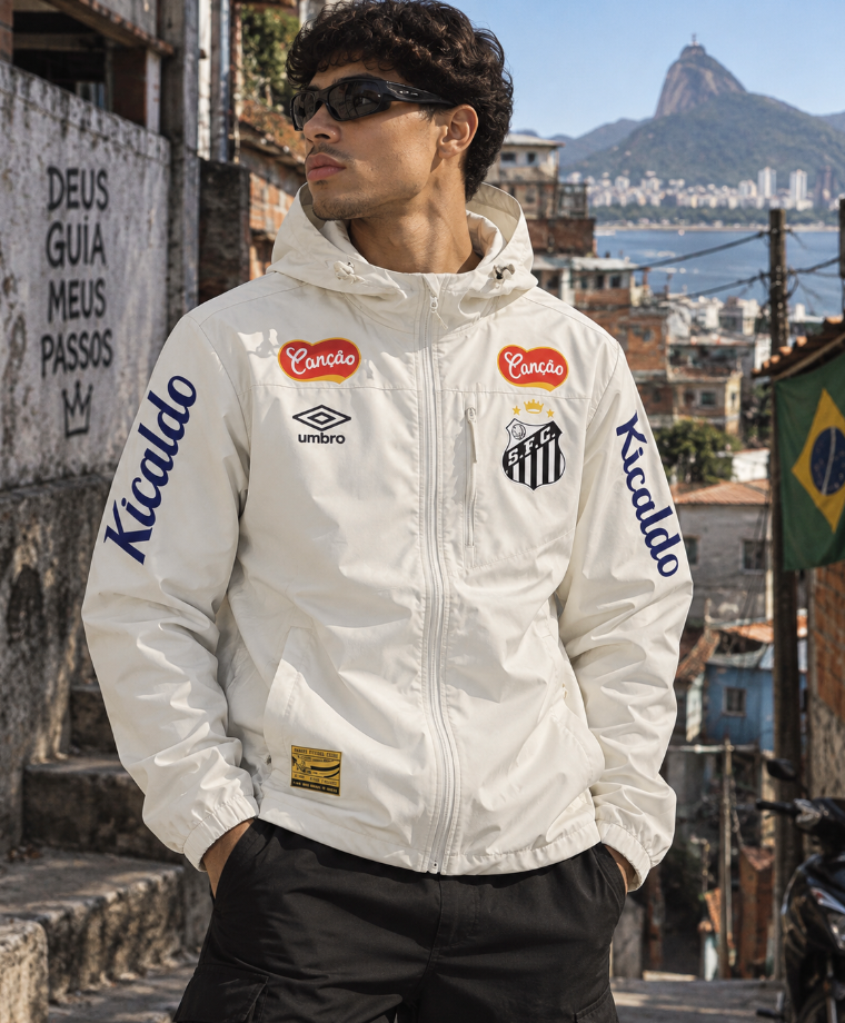 Santos White Windbreaker Jacket