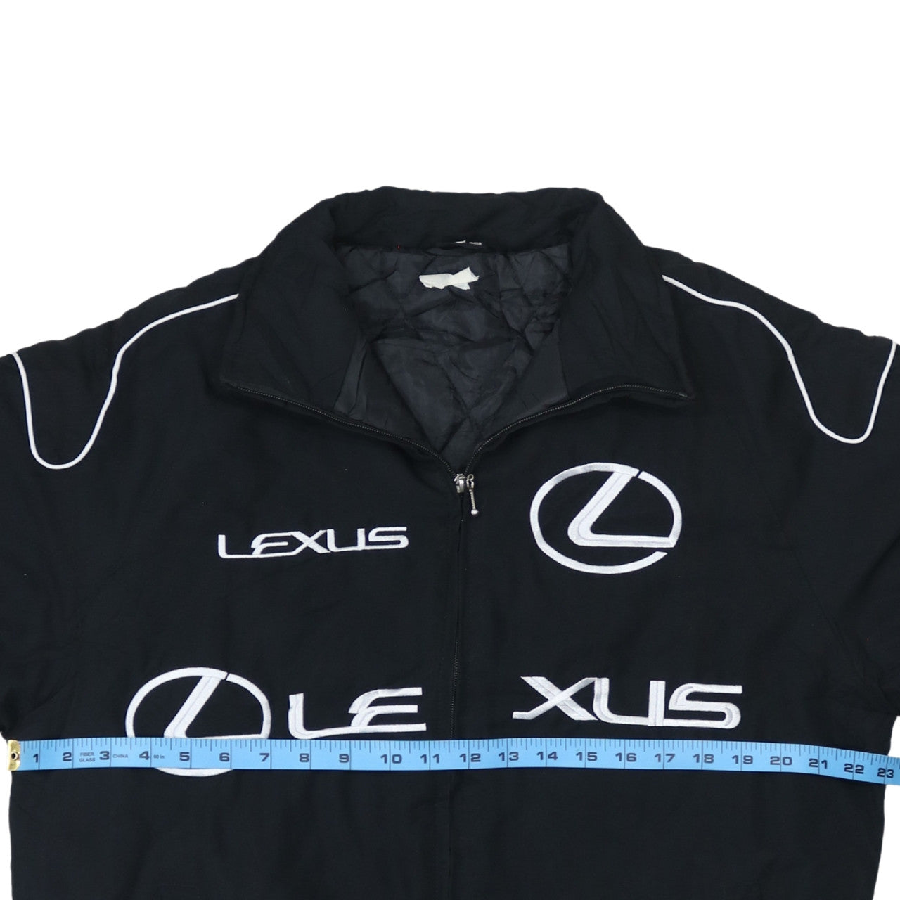 Lexus Black Nascar Jacke Herren Größe L Bestickte Logos Reißverschluss Fronttaschen Bomber Oberbekleidung