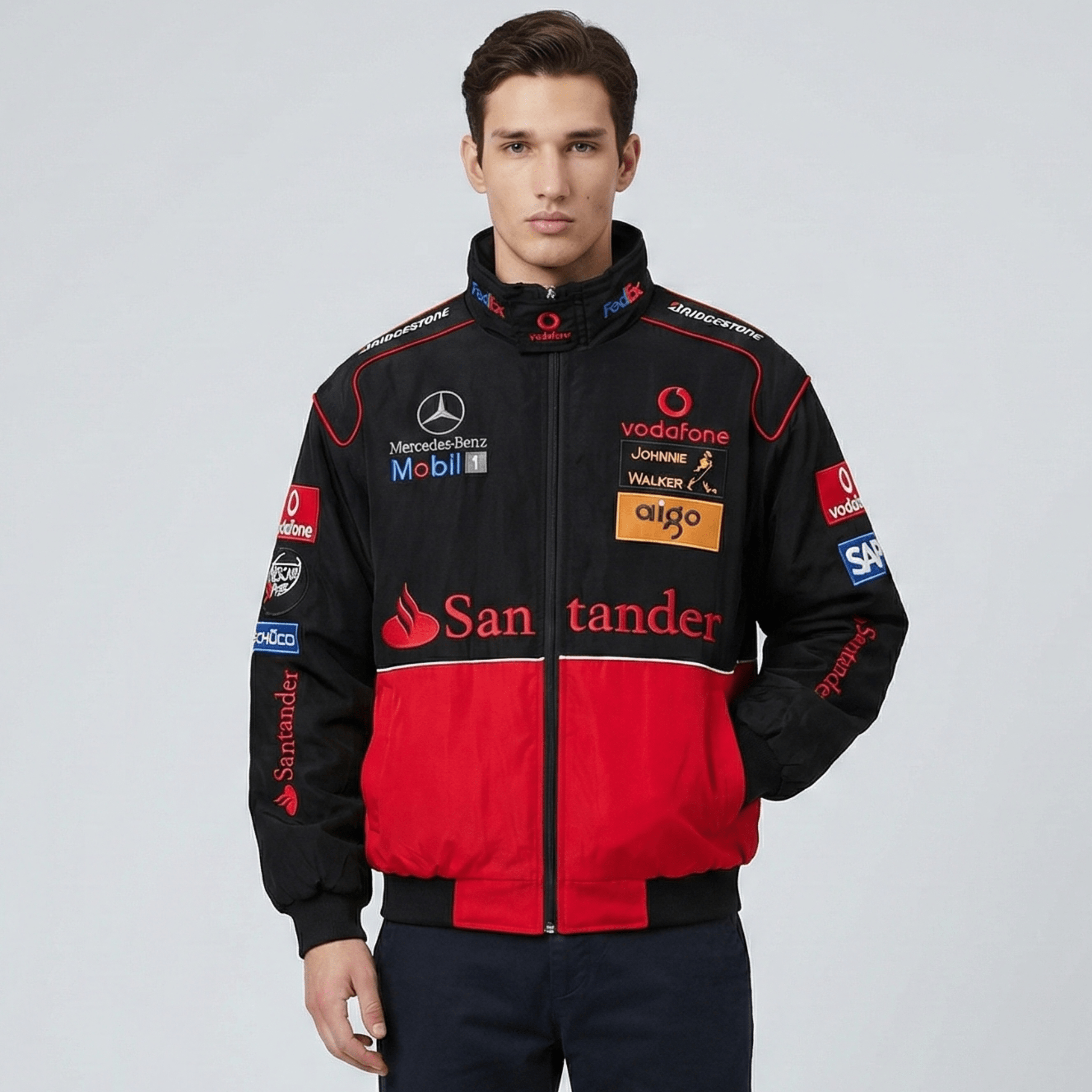 McLaren F1 Racing Team Jacket – Vodafone Mercedes Motorsport Zip-Up Coat