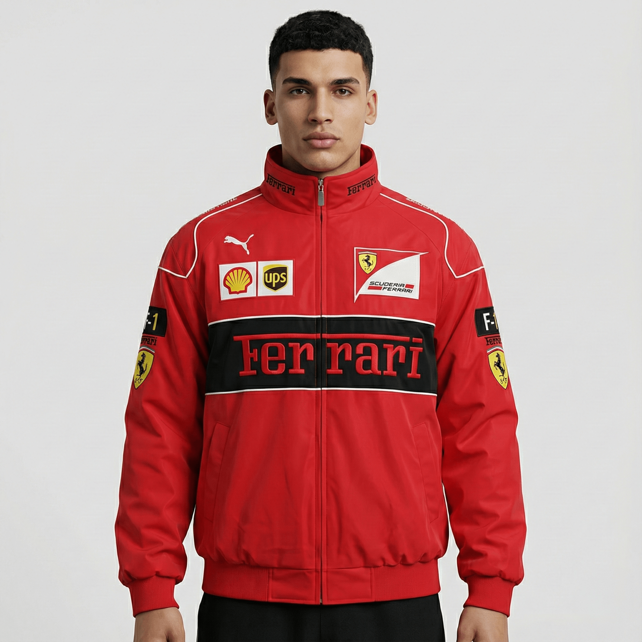Chaqueta del Equipo de Carreras Rari F1 – Abrigo con cremallera Scuderia Motorsport rojo