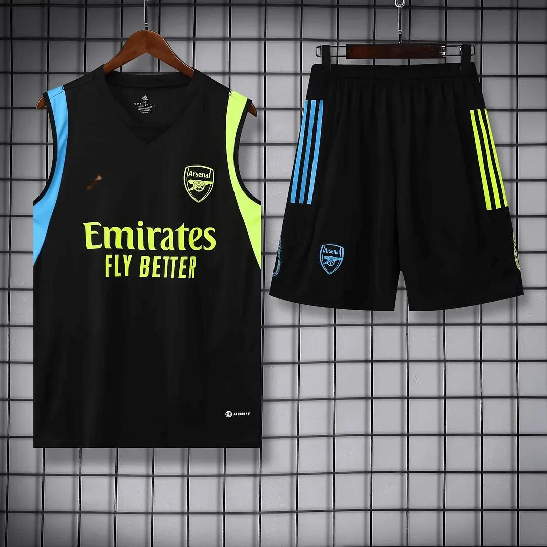 Allenamento pre-partita Arsenal Set estivo nero senza maniche 2023/2024