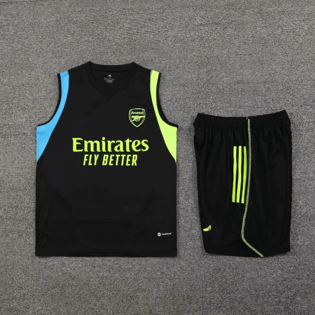 Allenamento pre-partita Arsenal Set estivo nero senza maniche 2023/2024