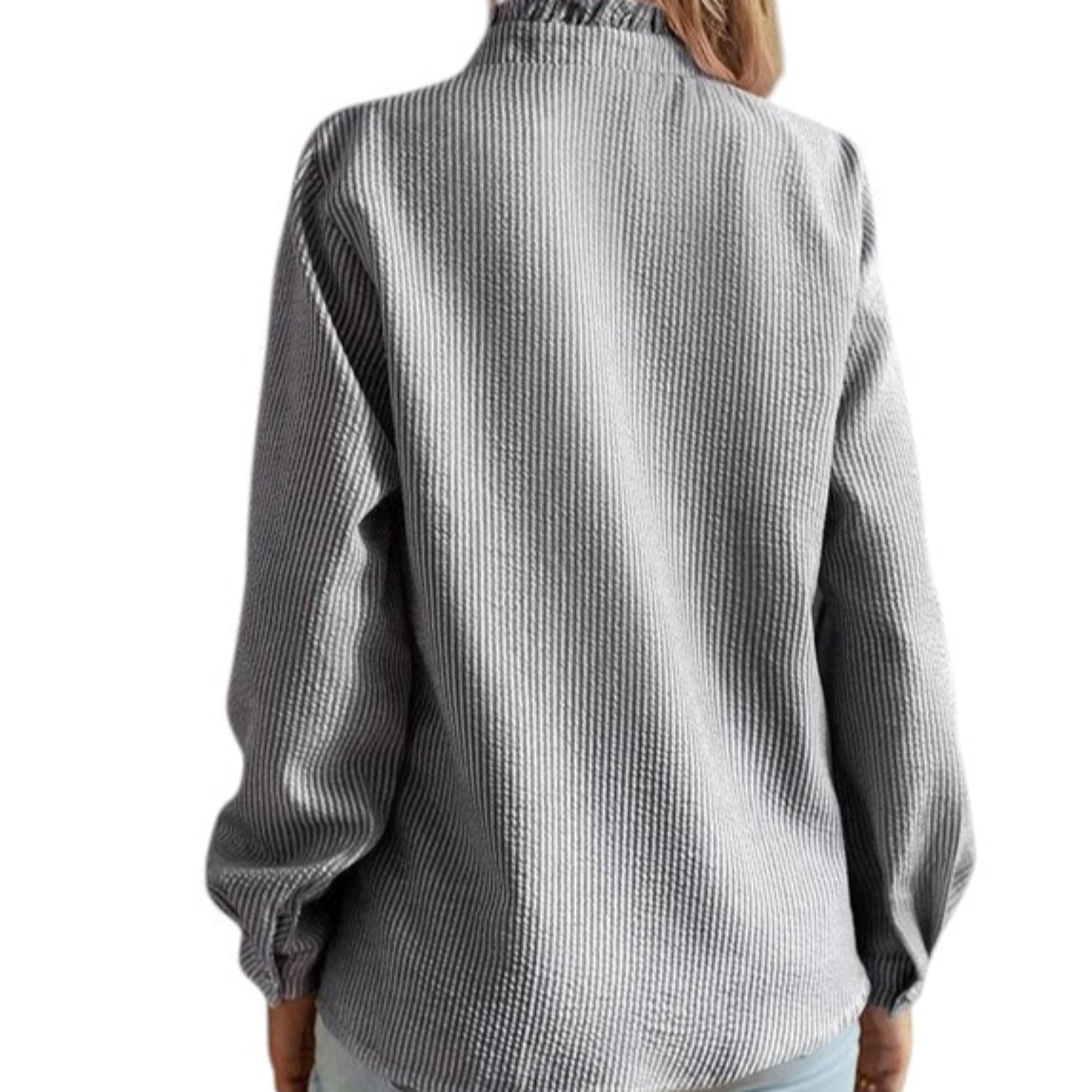 Bluse Damen gestreift, langärmlig, klassische Passform