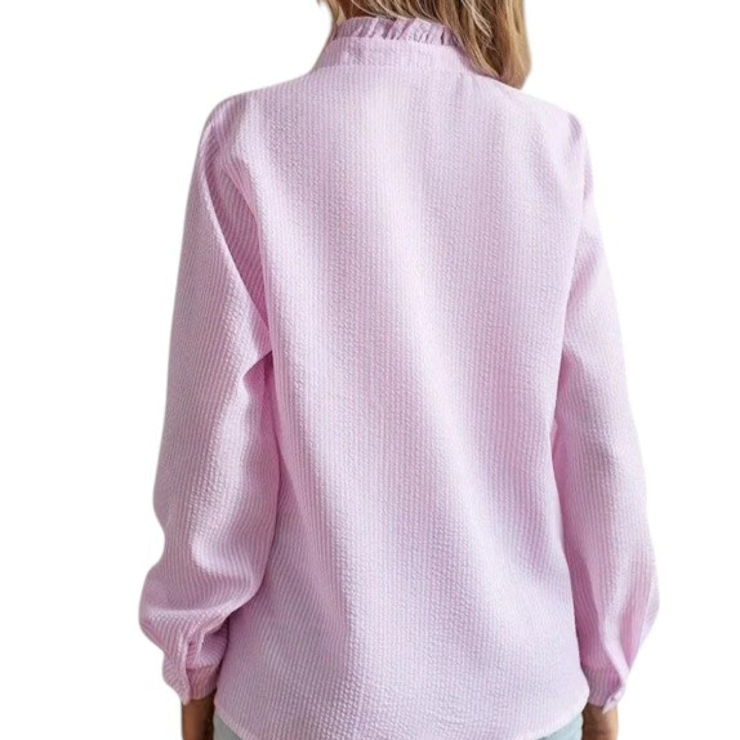 Bluse Damen gestreift, langärmlig, klassische Passform