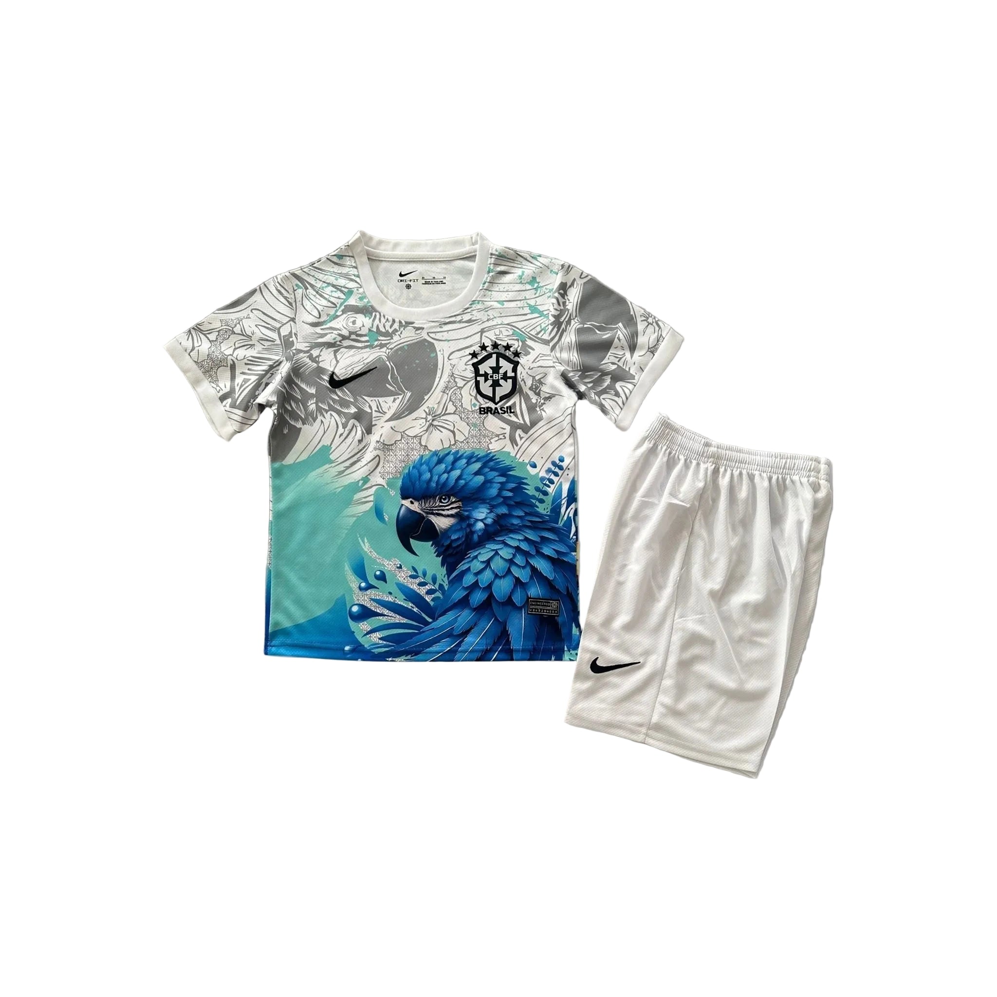 Brasilien Blau Papagei Kindertrikot