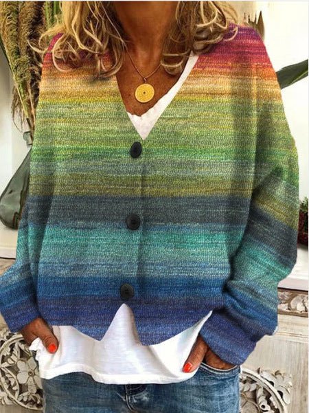 Cardigan Damen Farbblock Stilvoll Leichtgewicht Alltagslage