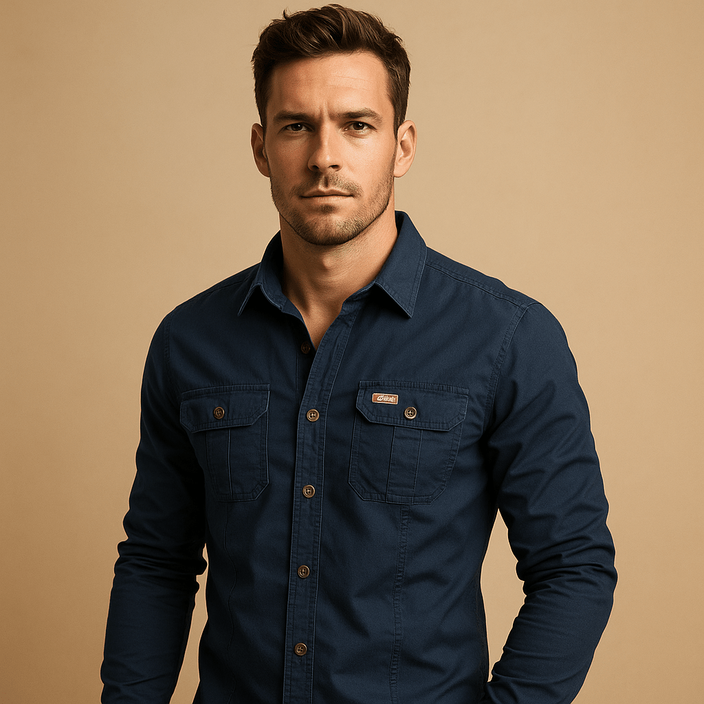 Camicia cargo uomo, vestibilità rilassata, stile outdoor per comfort quotidiano