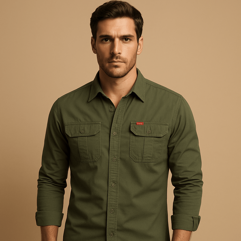Camicia cargo uomo, vestibilità rilassata, stile outdoor per comfort quotidiano