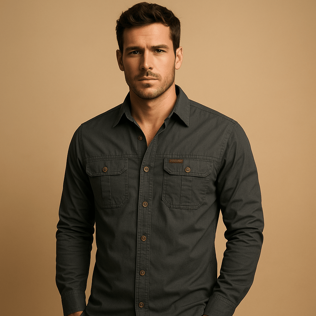 Camicia cargo uomo, vestibilità rilassata, stile outdoor per comfort quotidiano