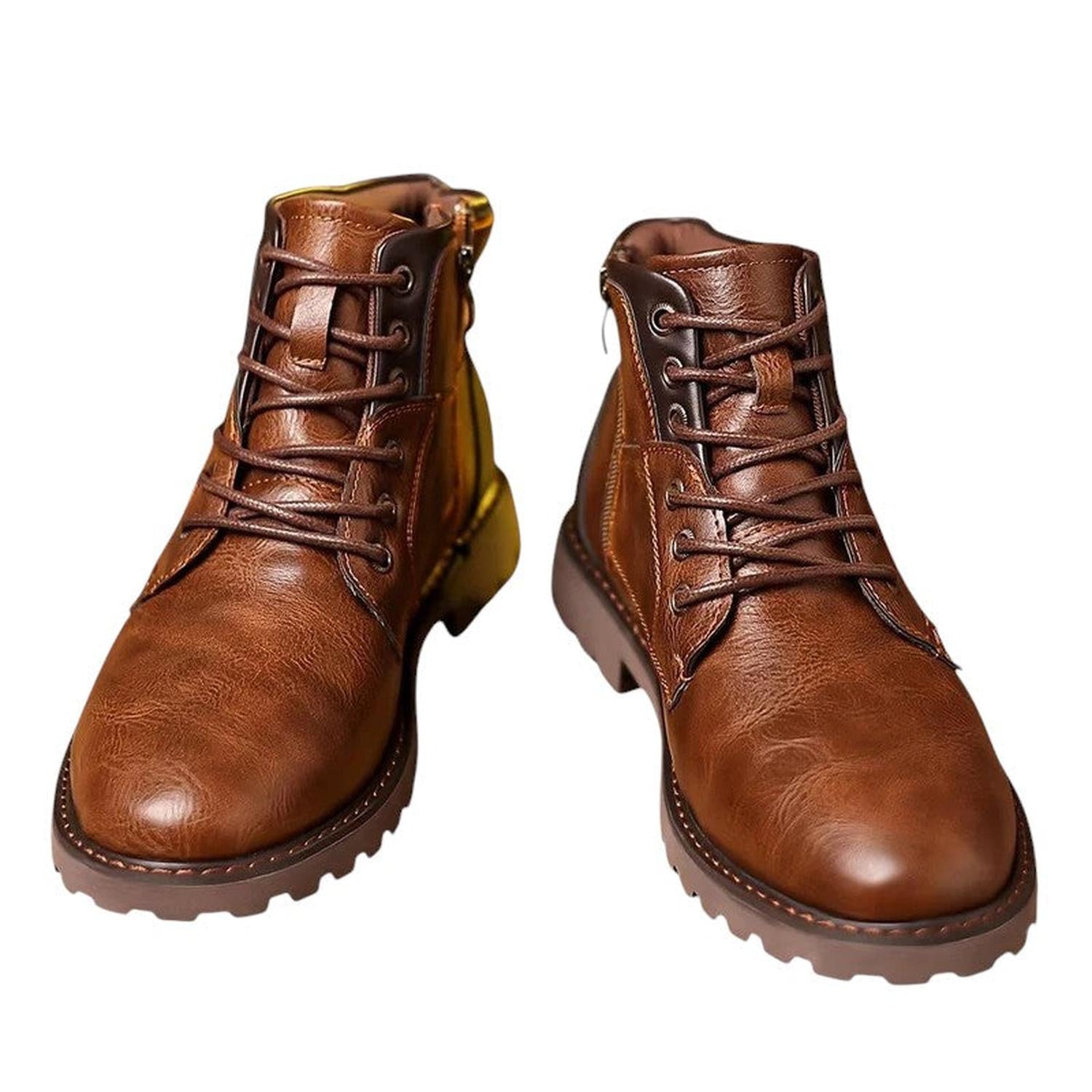 Botas de vestir para hombre, con cremallera, de cuero, elegantes y duraderas para tobillo