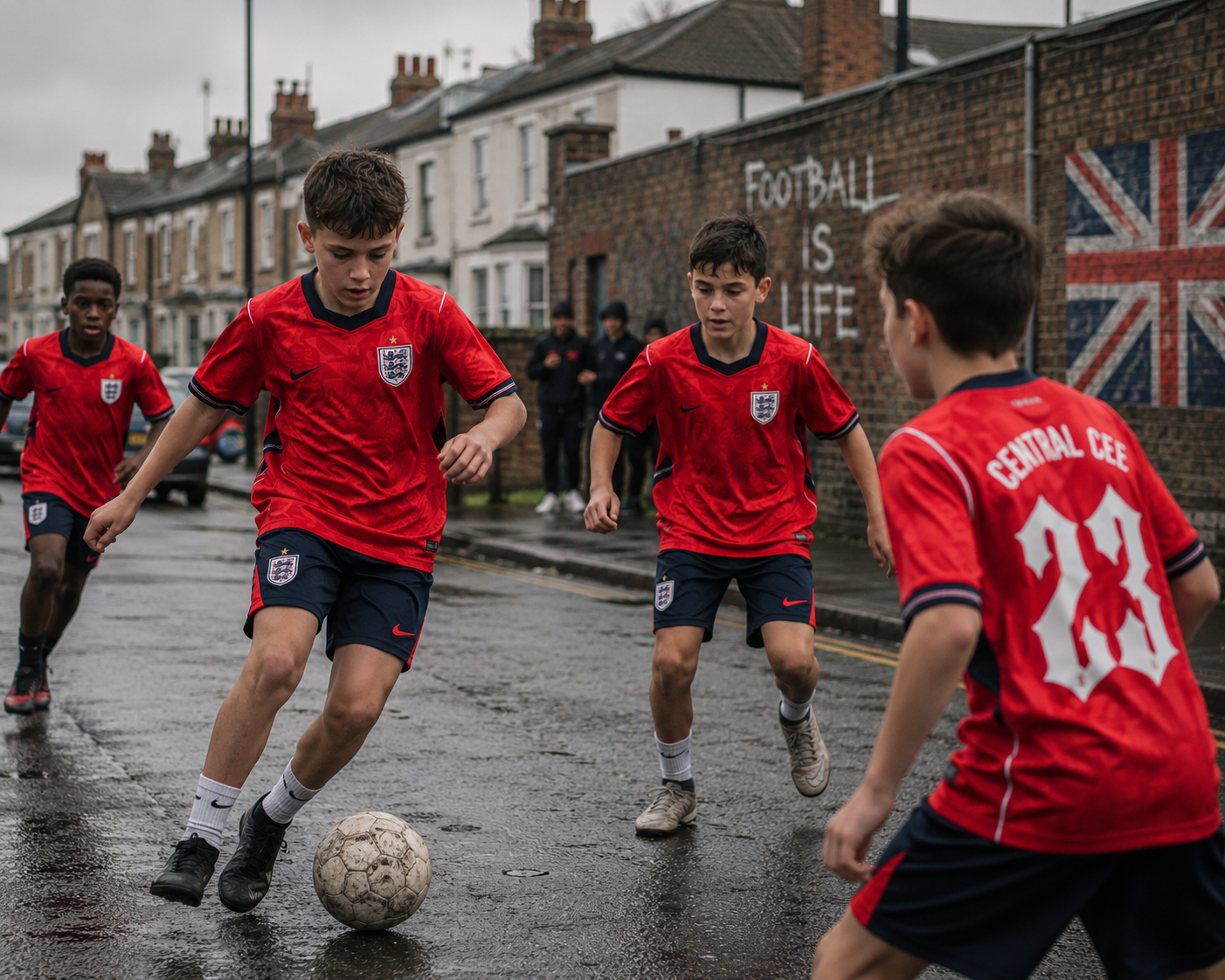 Camiseta infantil Inglaterra roja Copa Mundial 2026