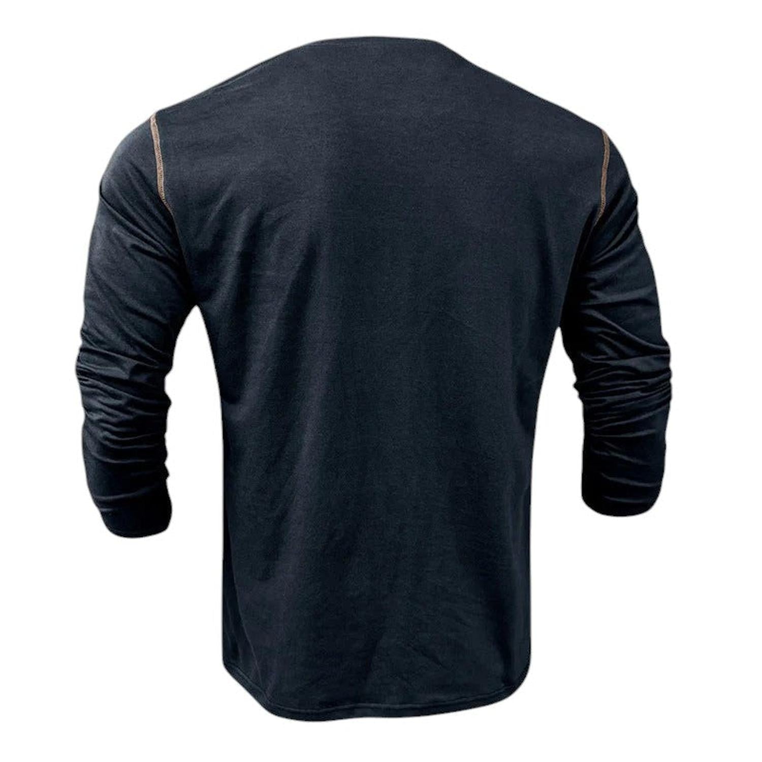Henley-Shirt Herren Langarm Knopfleiste Lässige Passform
