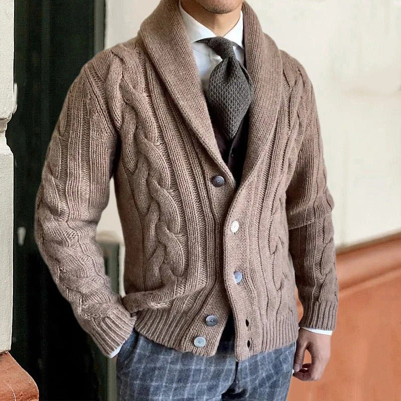 Knit Cardigan Men Button Down Warm Sweater