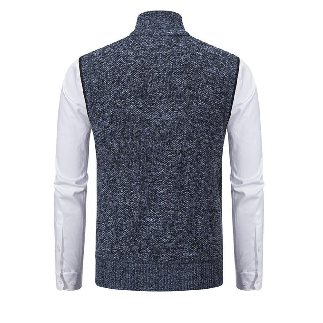 Gilet lavorato a maglia uomo, senza maniche, caldo per mezza stagione