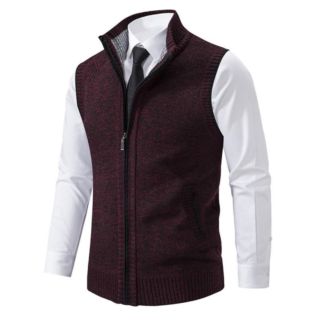 Gilet lavorato a maglia uomo, senza maniche, caldo per mezza stagione