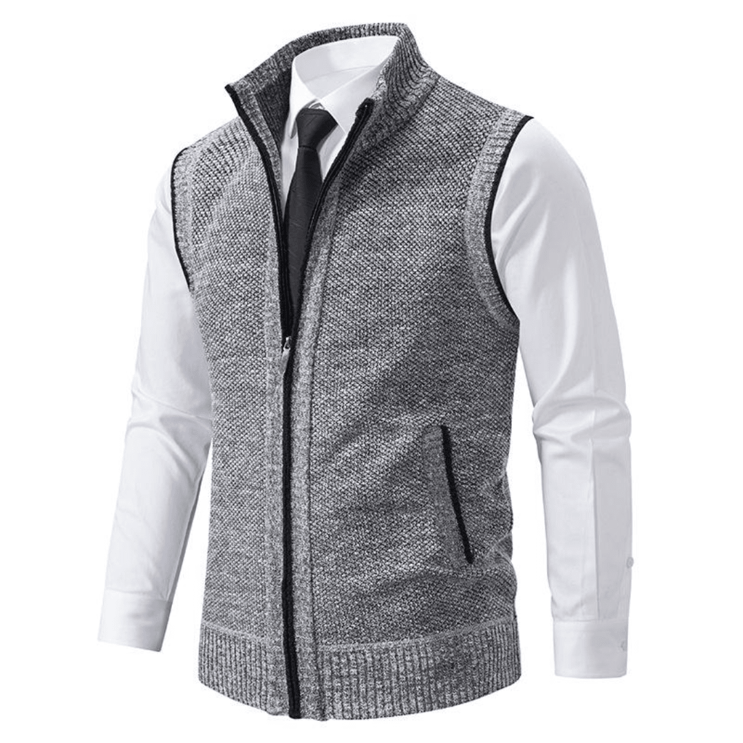 Gilet lavorato a maglia uomo, senza maniche, caldo per mezza stagione
