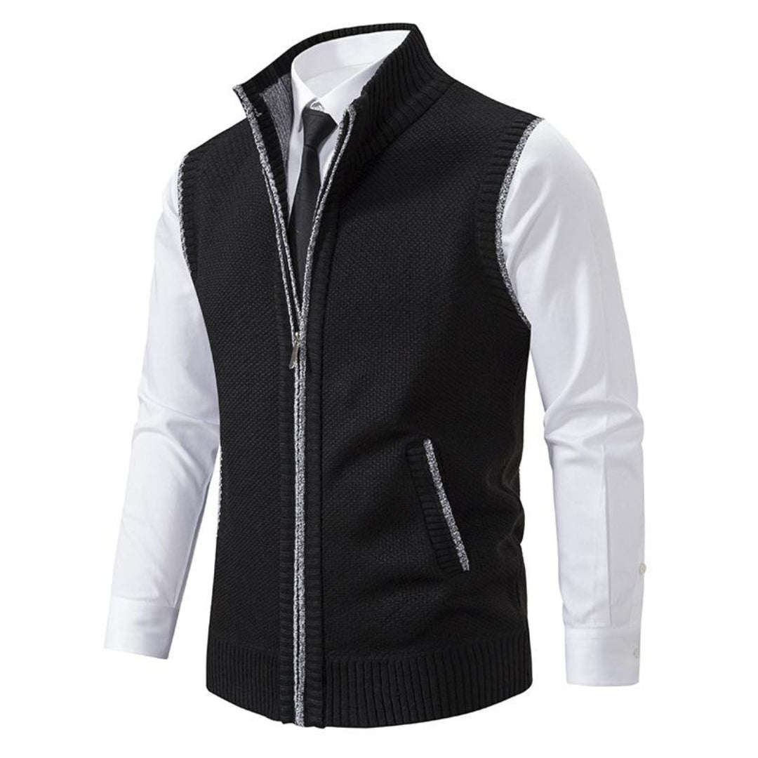 Gilet lavorato a maglia uomo, senza maniche, caldo per mezza stagione
