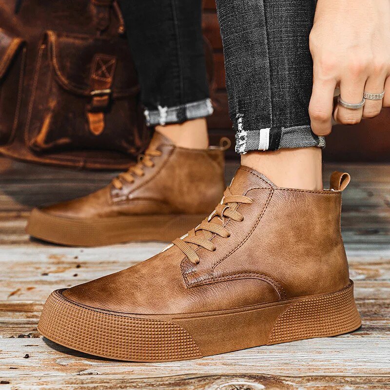 Botas con cordones para hombre, diseño robusto y duradero con atractivo atemporal