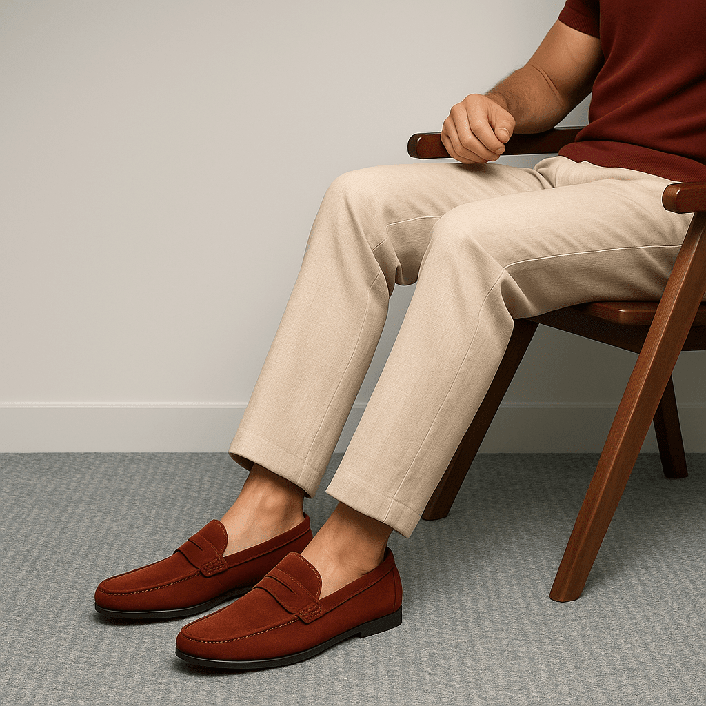 Loafers Herren Wildleder Slipper Bequeme Lässige Schuhe
